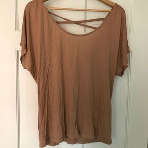 Haute Hippie Criss Cross Back Short Sleeve Top NWT